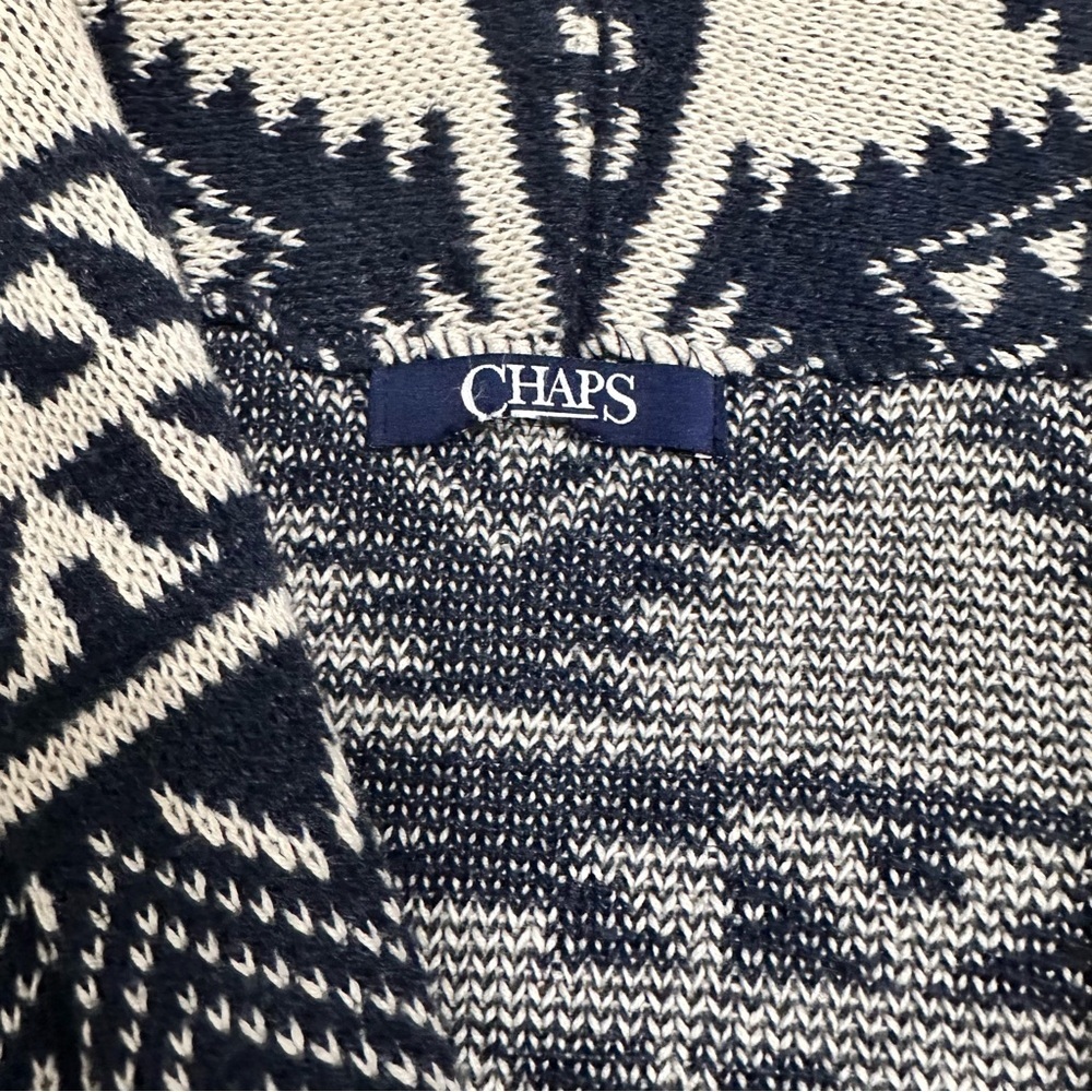 Chaps Aztec Patterned Toggle Button Sweater Large… - image 2